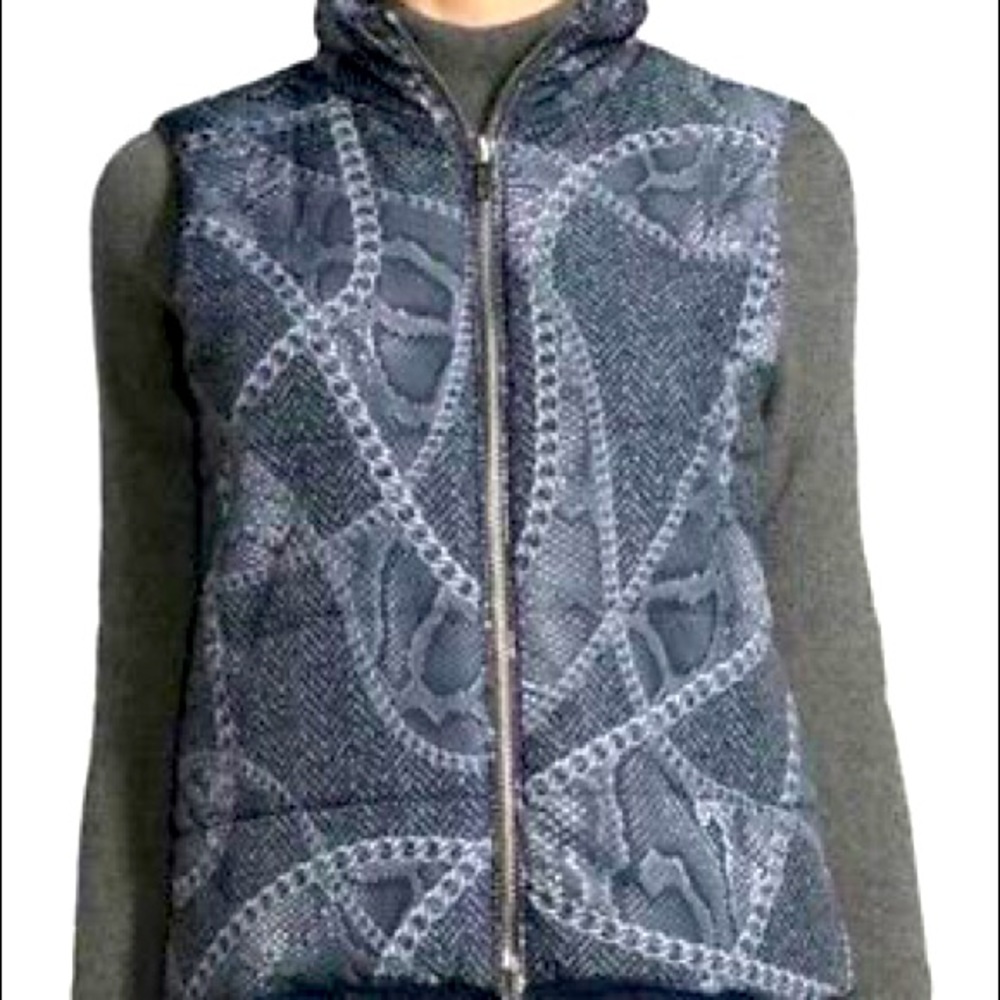 Michael Kors Chain & Python Print Puffer Vest - Picture 13 of 13